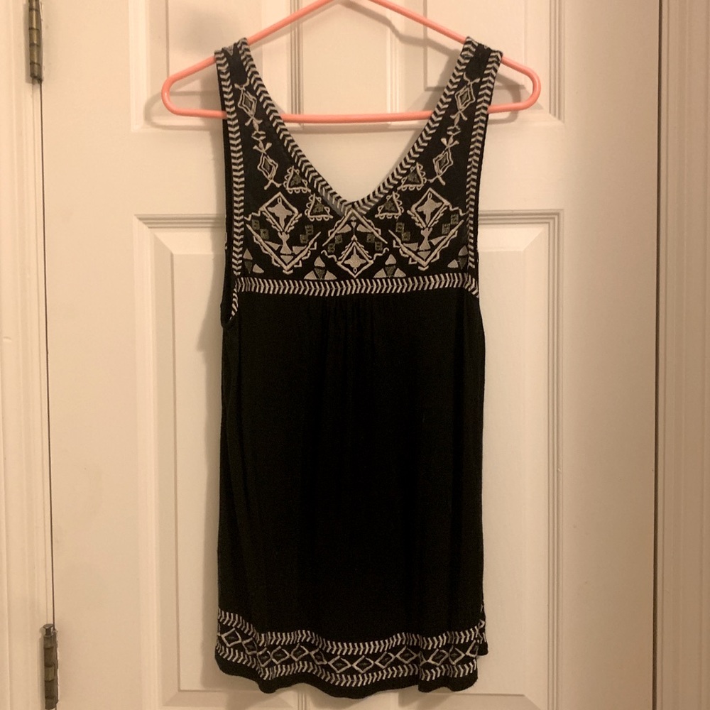 Gold embroidered tank